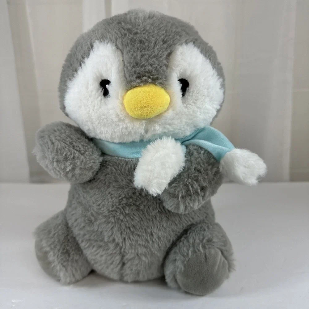 Kellytoy Gray White Penguin Plush Soft Huggable Stuffed Animal Toy 10